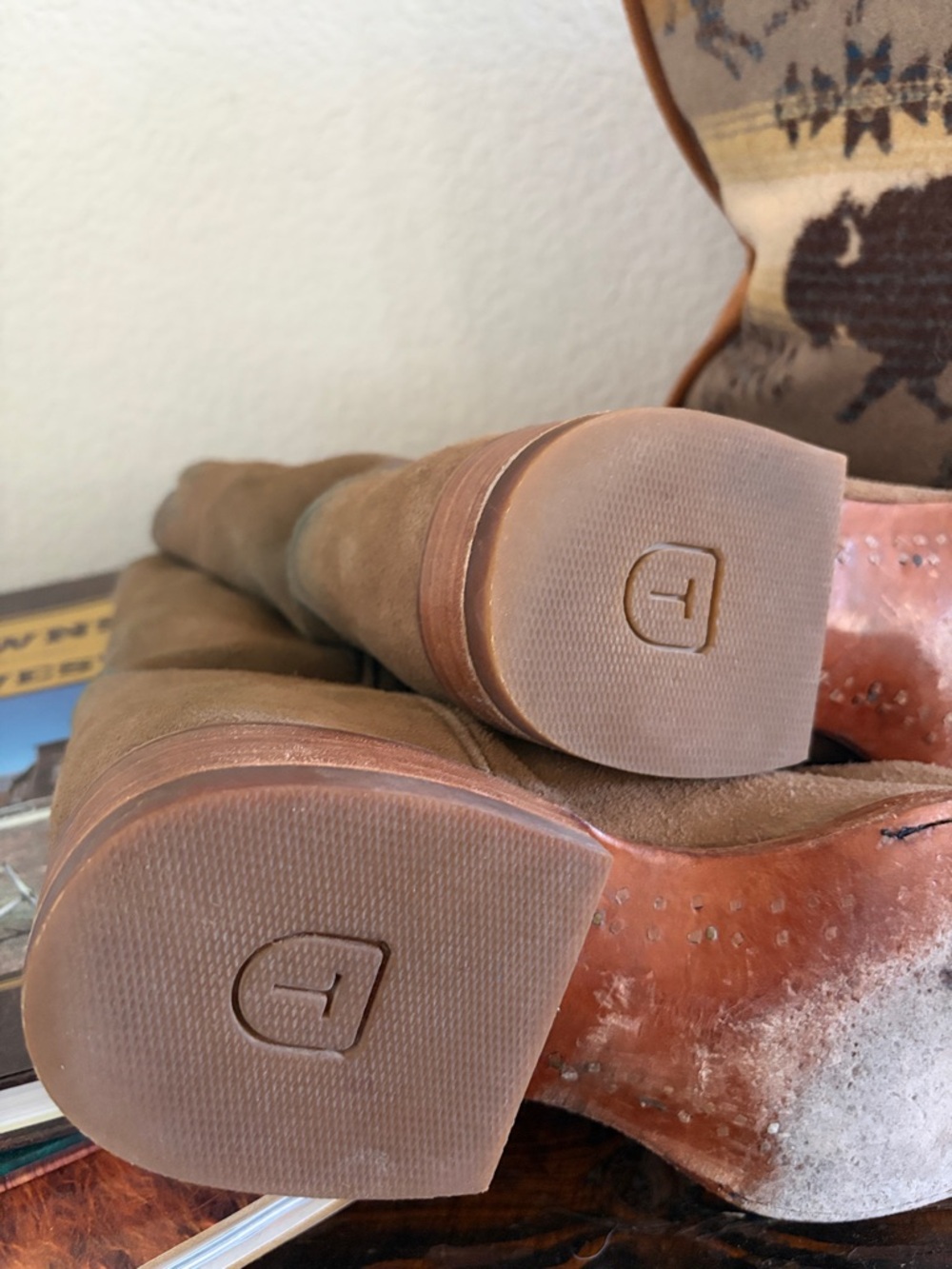 Tecovas "Shane" Suede Roper Boots - Mens 10.5D - Granite w/ matching suede belt - Picture 9 of 13